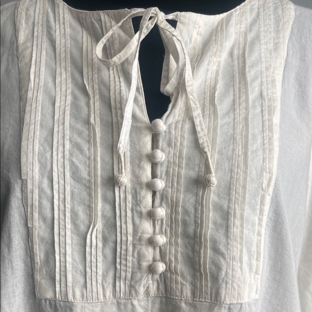 Anokhi White Women's Tunic Top 100% Cotton - Picture 3 of 8